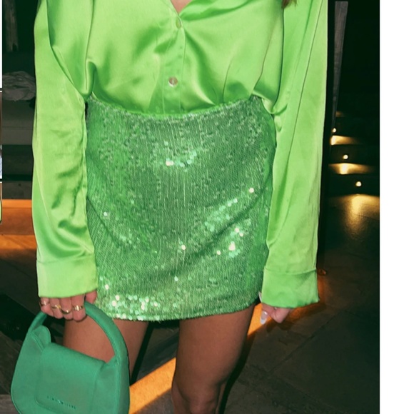 Show Me Your MuMu All Night Skort in Bright Green sz xs - Picture 4 of 6